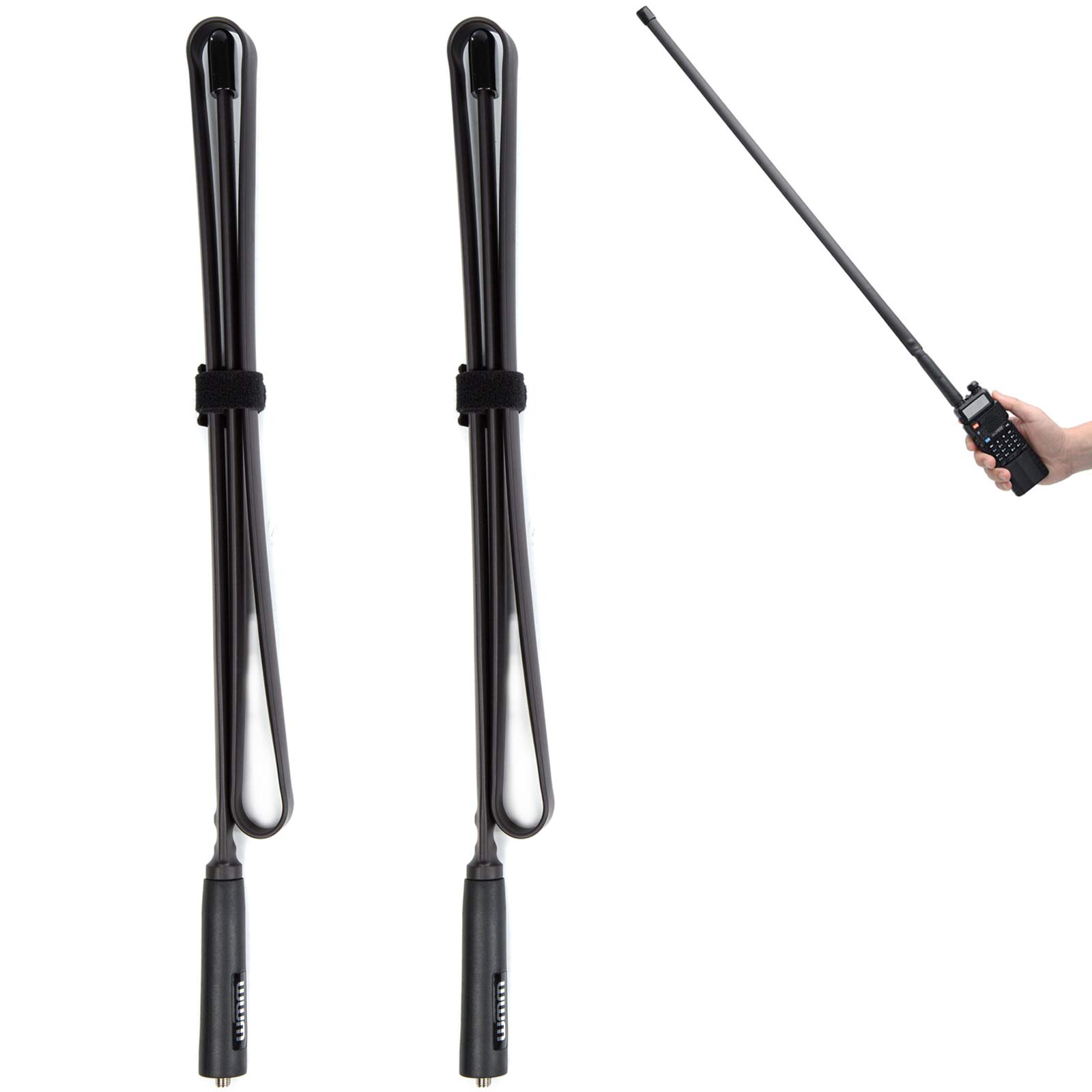 2 Pack-29 Inch Foldable/Tactical Raido Antenna Walkie Talkies Dual Band UV VHF/UHF 144/430Mhz Antennas Two Way Radio Connector for Kenwood Baofeng UV-5R UV82 888S F8HP Retevis H777 by WMM (72 cm)