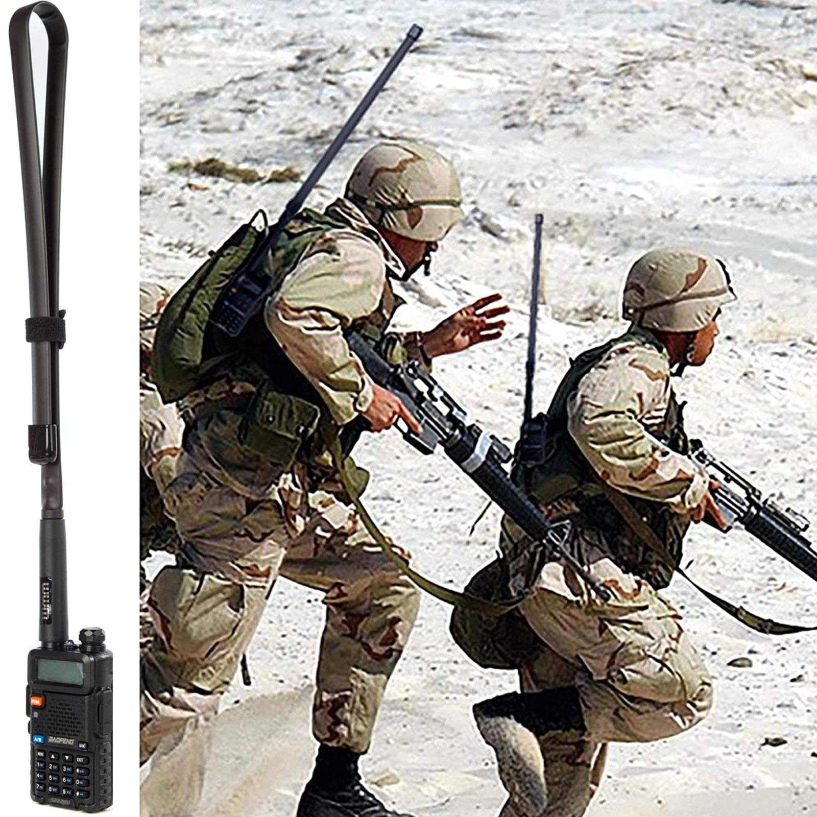 2 Pack-29 Inch Foldable/Tactical Raido Antenna Walkie Talkies Dual Band UV VHF/UHF 144/430Mhz Antennas Two Way Radio Connector for Kenwood Baofeng UV-5R UV82 888S F8HP Retevis H777 by WMM (72 cm)