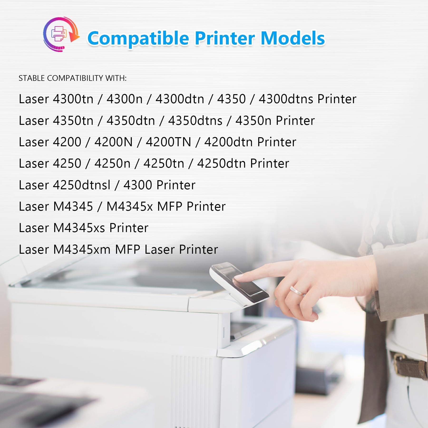 Q5945A 45A Toner Cartridge 1-Pack, 45A Ink Cartridge - Black Replacement for HP 45A 45X for Laser 4200 Series, Laser 4250 Series, Laser 4300 Series, Laser 4350 Series, Laser M4345 MFP Series Printer