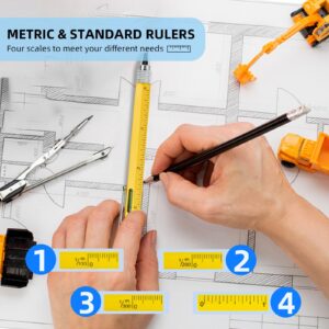 Multitool Pen Cool Gadgets Tools, Gifts for Men Dad Him Birthday Father's Day, Tactical Pen with Stylus, Level, Rulers, Screwdrivers, Boyfriend Husband Carpenter Gift Accessories(Yellow)