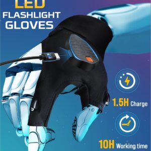 Visailiy LED Flashlight Gloves, Cool Gadgets Unique Birthday Gifts for Dad Boyfriend Husband Him, Light Gloves Tool for Camping Fishing Car Repairing Hiking