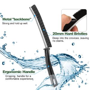 Hard Bristle Crevice Cleaning Brush, Crevice Cleaning Brush | Extra Strong & Long| Gap Cleaning Brush, Hard-Bristled Brush Set, Hand Bristled Stiff Bristle Cleaning Brush with Long Handle（4 pcs）