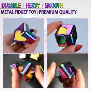 Fidget Spinner Toys Cube Adults, Easter Basket Stuffers for Teens Metal EDC Cool Desk Gadgets Office Toys Small Anxiety Figette Sensory Toy, ADHD Tool Fingears Figet Stress Valentine Gift for Boys