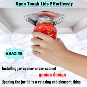 GOLDTREE Latest Stainless Steel Jar Openers for Seniors, Under Cabinet Jar Opener Tool for Weak Hands, Under Counter Jar Lid Cap Opener, Easy Grip