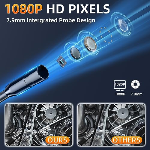 GOLDEGGS Borescope, 4.3" Endoscope Camera with Light, IP67 Waterproof Endoscope, 1080 HD Inspection Camera, Borescope Camera, Snake Camera, 16.5ft Endoscope Camera, Gadgets for Men, with Carrying Case