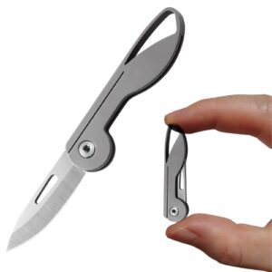 CHJIANAO Keychain Knife with Titanium Alloy,Pocket Knives & Folding Knives,Small Mini Pocket Knife for Men,Tiny EDC Knife,Cool Gadgets,Cute Key Accessory,Box Cutter,Package Opener