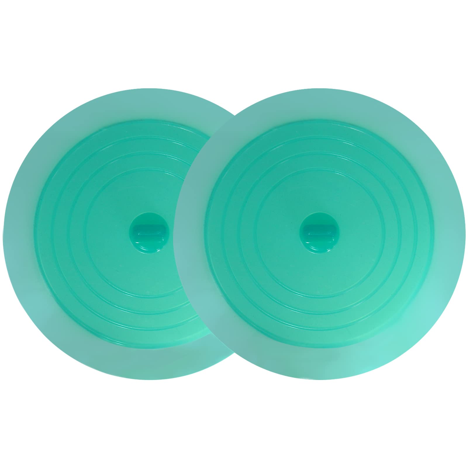 V-TOP Tub Stopper 2 Pack, 6 inches Large Silicone Drain Plug Hair Stopper Flat Suction Cover for Kitchen Bathroom Gadgets and Accessories (Green Transparent)