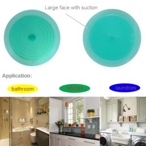 V-TOP Tub Stopper 2 Pack, 6 inches Large Silicone Drain Plug Hair Stopper Flat Suction Cover for Kitchen Bathroom Gadgets and Accessories (Green Transparent)