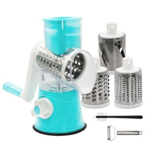 sagno cheese grater | rotary cheese grater with handle and cheese shredder rotary | spinning vegetable chopper and slicer rotary grater for kitchen | cheese shredder with handle | kitchen gadgets