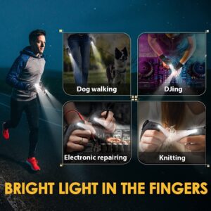 Stocking Stuffers for Men Gifts Christmas LED Flashlight Waterproof Gloves - Rechargeable Flashlight Gloves Birthday Gifts for Dad Adults Women Cool Gadgets Fishing Camping Tools Gloves with Lights