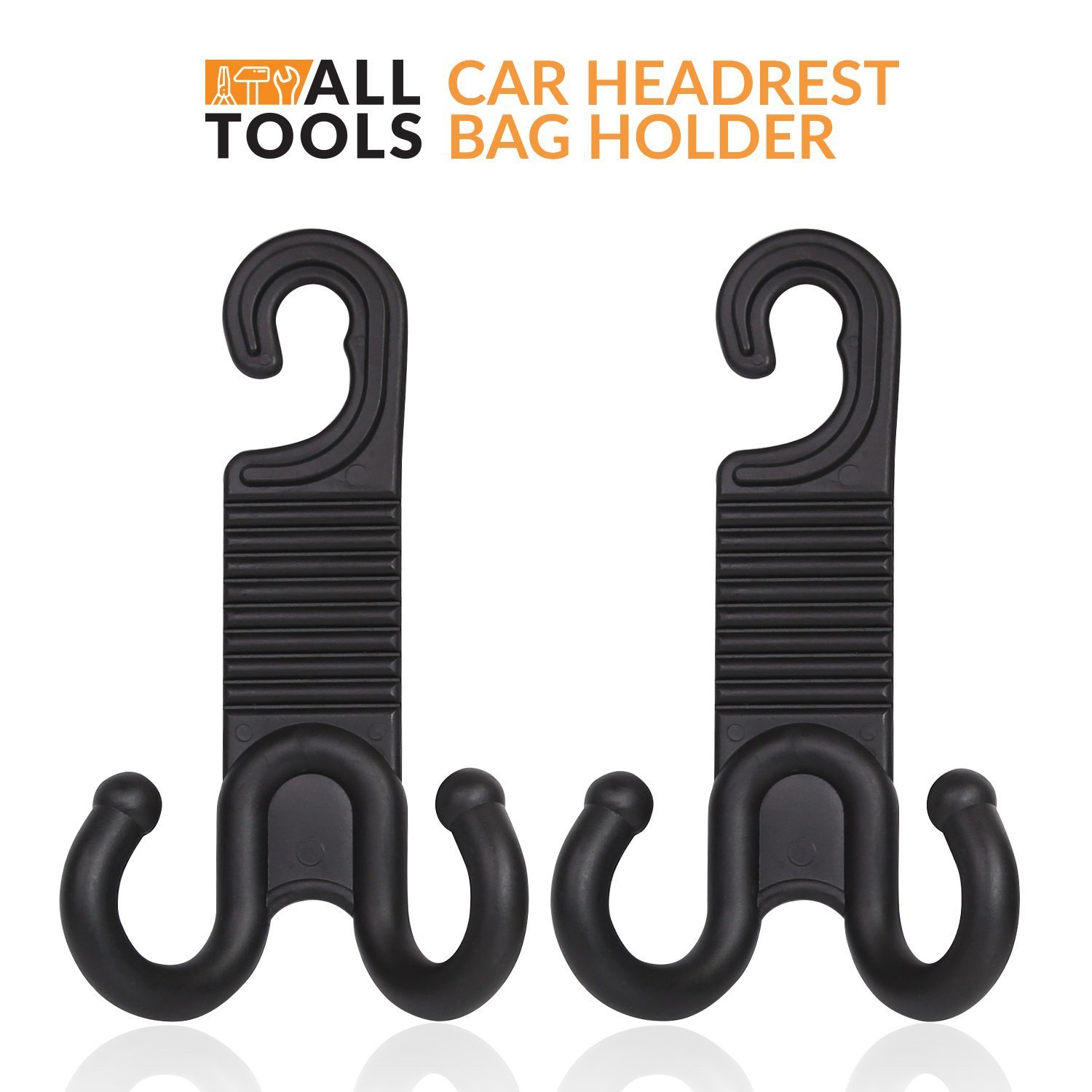 ALLTOOLS Car SUV Seat Headrest Hooks Back Hanger Holder Hang Purse Grocery Bag Handbag Cloth Coat Universal Vehicle Storage Organizer Gadget Car Accessories for Mom Women Men