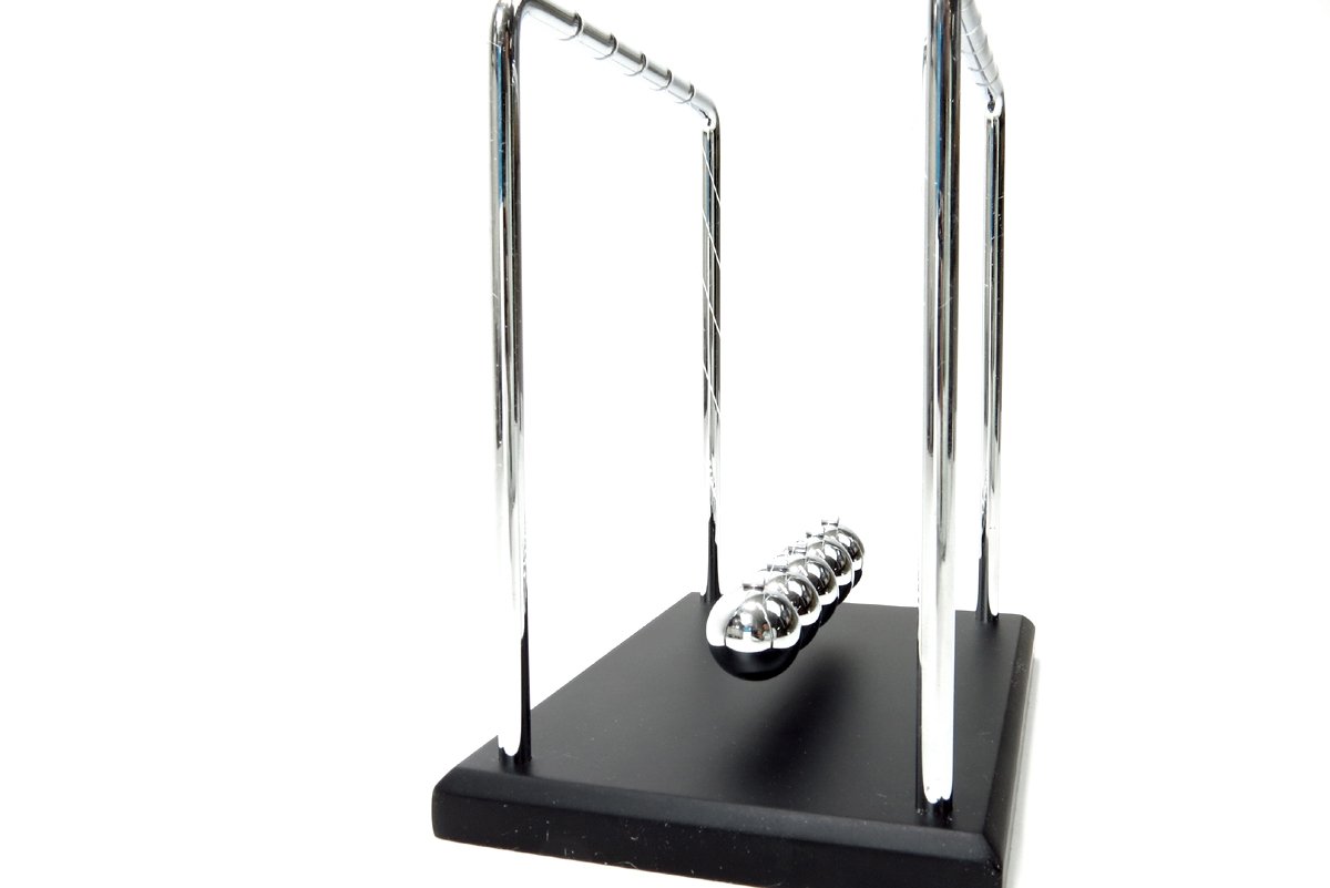 PowerTRC Newtons Cradle Balance Balls 7 1/4" | Science Physics Gadget | Desk Toys & Accessories