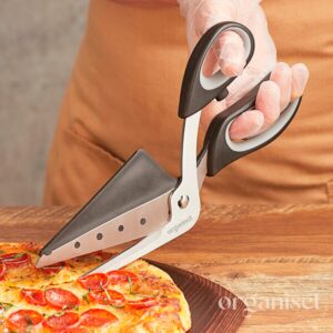 ORGANISET | Pizza Scissors, Stainless Steel All-In-One Pizza Slicer, Pizza Cutters, Pizza Making Accesories, Best Pizza Cutter, Pizza Gadgets, Pizza Knife, Pizza Cutter One Cut, Kitchen Tools, Black