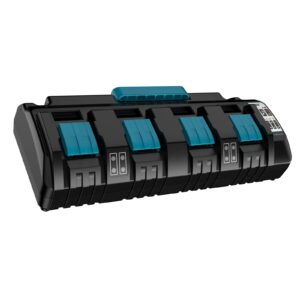 dteztech dc18sf 4-ports charger for makita 14.4v-18v li-ion battery, rapid charger for dc18sf dc18rc dc18rd dc18ra, compatible with bl1815 bl1820 bl1830 bl1840 bl1850 bl1860 bl1430 bl1440 bl1450