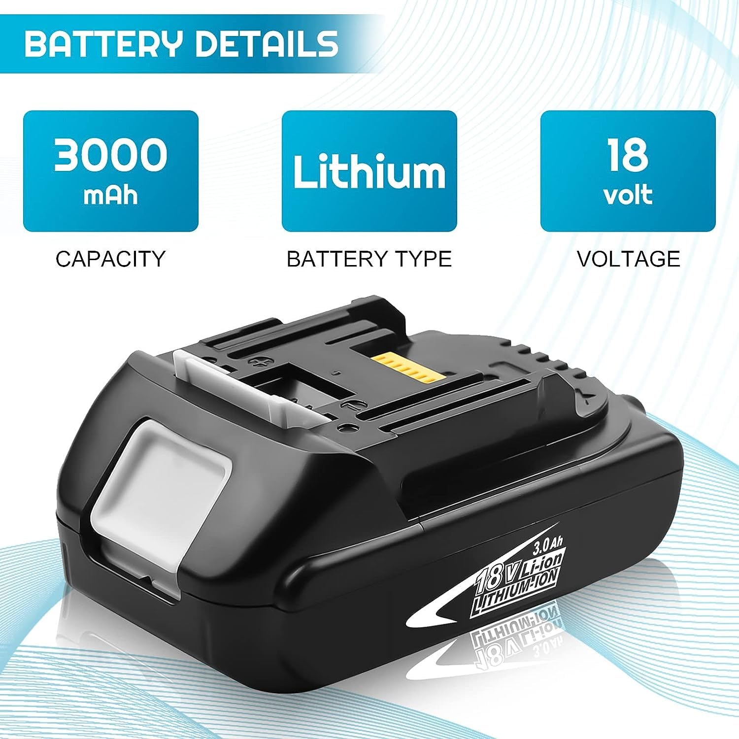 2PACK 3000mAh BL1860B Replacement Battery and Charger for Makita 18V Battery Lithium-ion Compatible with Makita 18 Volt Battery BL1860 BL1850 BL1850B BL1840 BL1840B BL1830 BL1830B BL1815 Dual Charger