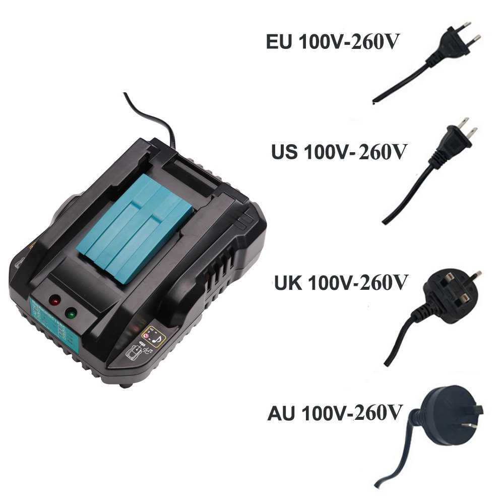 4A DC18RC Li-Ion Battery Charger for Makita 14.4V &18V Lithium-Ion Battery Power Supply for BL1830 BL1840 BL1850 BL1815 BL1430 Power Tools (4A)