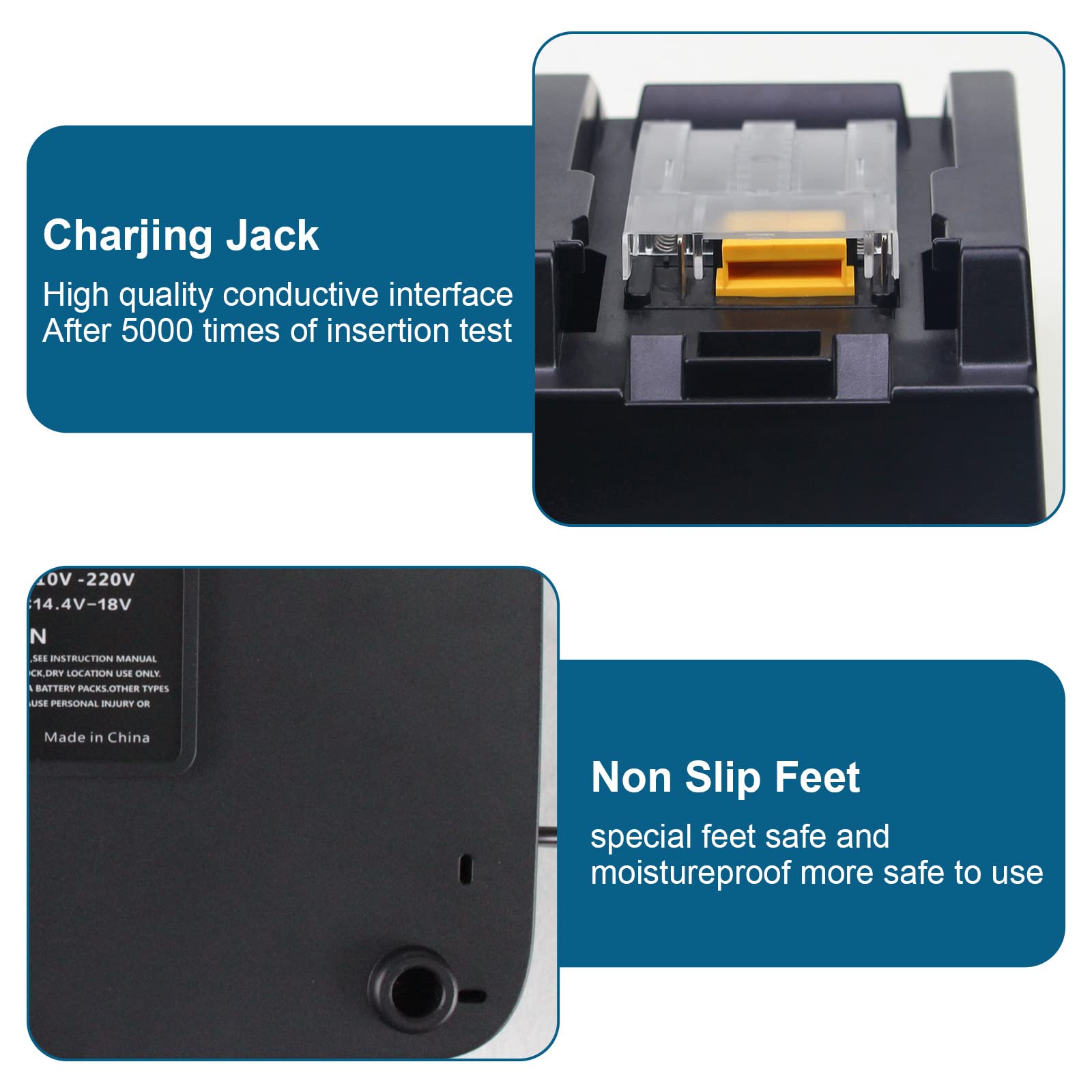 DC18RC 18V Battery Replacement Charger Compatible with Makita 14.4V-18V LXT Battery Lithium-Ion BL1815 BL1830 BL1840 BL1845 BL1850 BL1430 BL1440 BL1450 BL1860