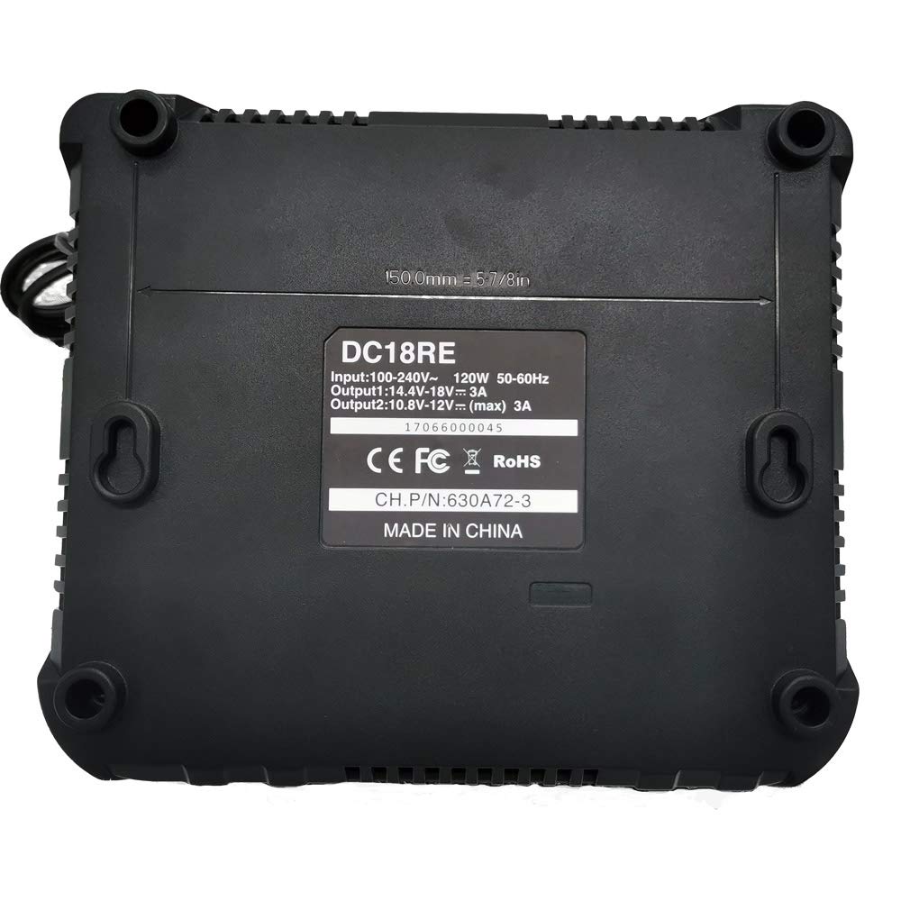 Replacement DC18RE 10.8V-18V for Makita Lithium ion Power Tool Battery Double Charger (Without Fan)