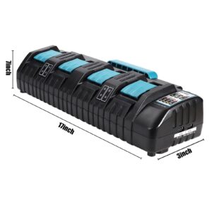 4 Port Battery Charger DC18SF for Makita 14.4V-18V Lithium Batteries BL1850 BL1830 BL1840 BL1860 for Makita 18v Fast Rapid Charger Station with 2 USB Ports(Tool Only)