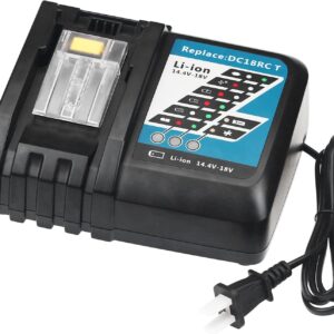 DC18RC 18 Volt 3.0A Rapid Li-ion Charger Replacement for Makita 14.4V and 18V LXT Lithium-Ion Batteries BL1850 BL1840B BL1820 BL1815 BL1860 BL1430 BL1450 BL1830 Drill Tool Battery Charger