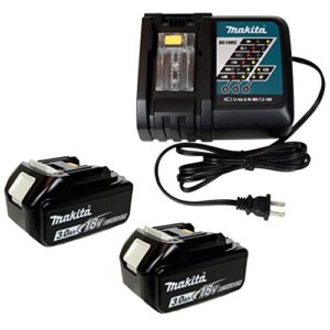 makita dc18rc 7.2-18v lithium ion battery charger & (2) bl1830b 18v 3.0ah batteries