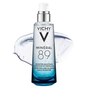 vichy mineral 89 fortifying & hydrating daily skin booster | pure hyaluronic acid serum for face | plumps & hydrates | repairs skin barrier| lightweight moisturizing gel | fragrance free & oil-free