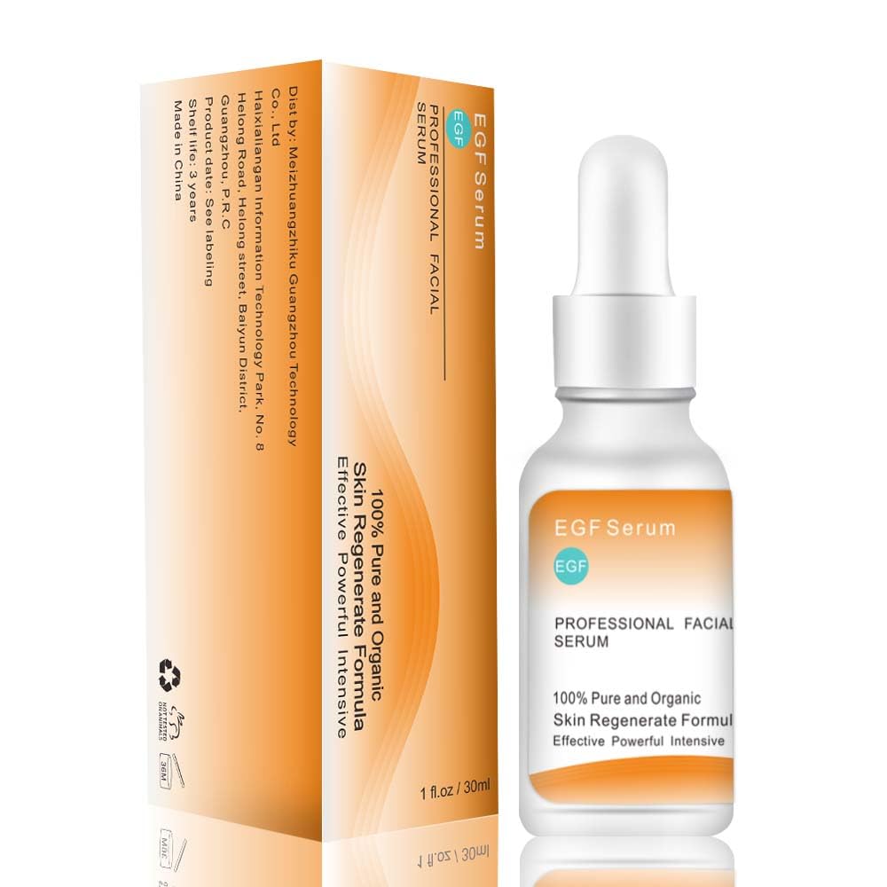 EGF Serum for Face - Featuring Skin Growth Factor EGF for Moisturizing - For Face, Neck, and Chest - 1 fl oz