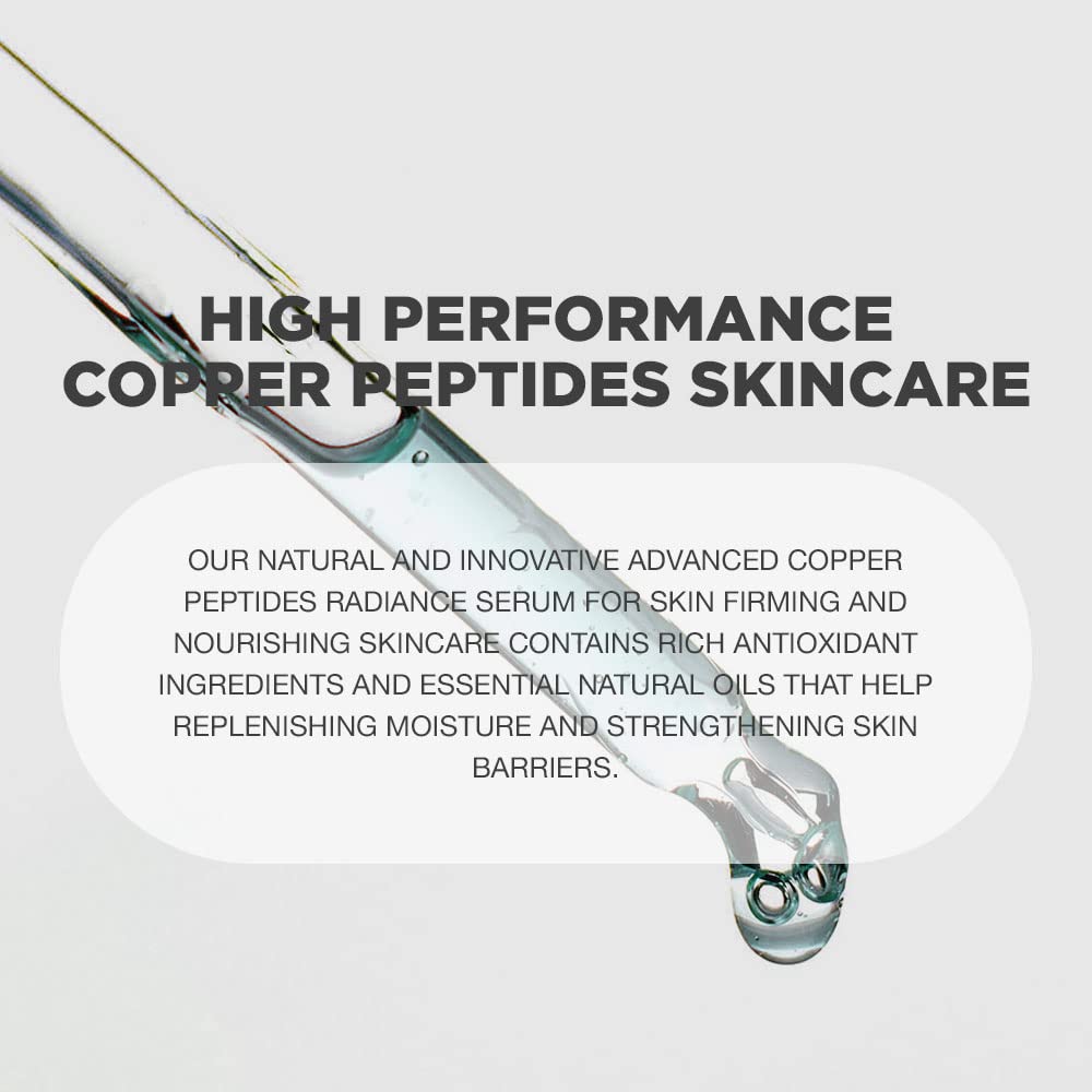 Copper Peptides Serum for Face | Advanced Copper Peptides Serum for Face | Peptides Serum For Face | Copper Peptides Night Serum with High Concentrate of Copper Peptides and Hyaluronic Acid | Copper Peptides Serum for Face with Natural and Innovative Skin