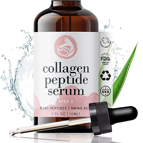 Peptide Collagen Serum for Face - Anti-Aging Facial Serum, Tighten Lift Hydrate & Plump All Skin Types, Reduce Fine Line & Wrinkles, All Natural Ingredients - Foxbrim Naturals (1 Fl Oz)