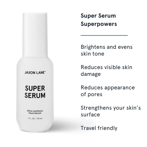 SUPER SERUM Anti Aging Serum for Face: 5% Niacinamide Serum, Bakuchiol Serum, Vitamin C Face Serum for Men Korean Skin Care Tranexamic Acid Textured skin treatment, Pore Minimizer Serum JAXON LANE 1oz