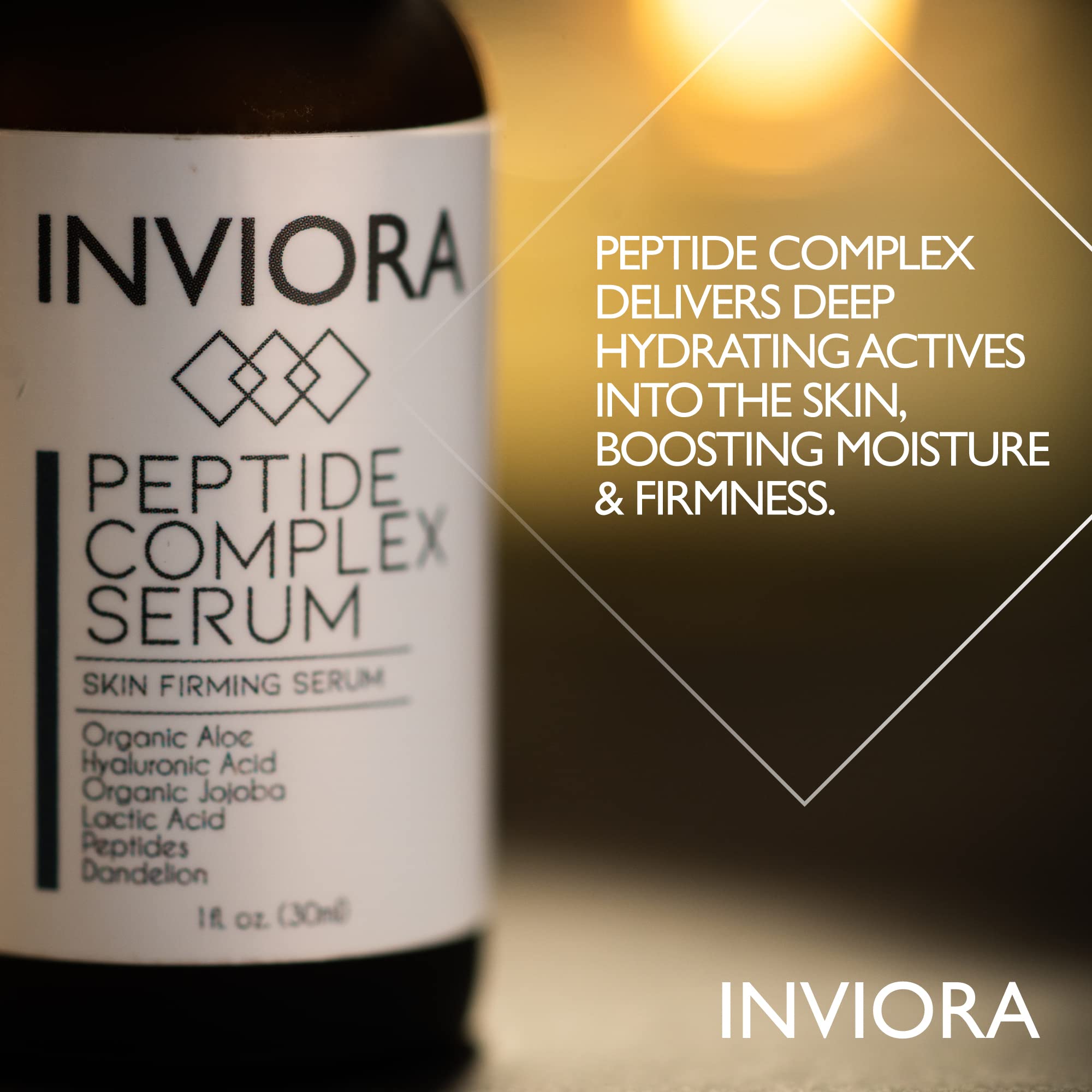 Inviora Advanced Peptide Complex Serum - Skin Firming Collagen Face Serum For Women, Anti-aging The Best One Serum For Face With Lactic Acid, Peptides, Hyaluronic Acid, Witch Hazel, Jojoba - 1 Oz…