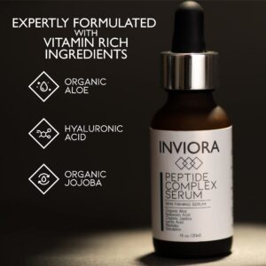 Inviora Advanced Peptide Complex Serum - Skin Firming Collagen Face Serum For Women, Anti-aging The Best One Serum For Face With Lactic Acid, Peptides, Hyaluronic Acid, Witch Hazel, Jojoba - 1 Oz…