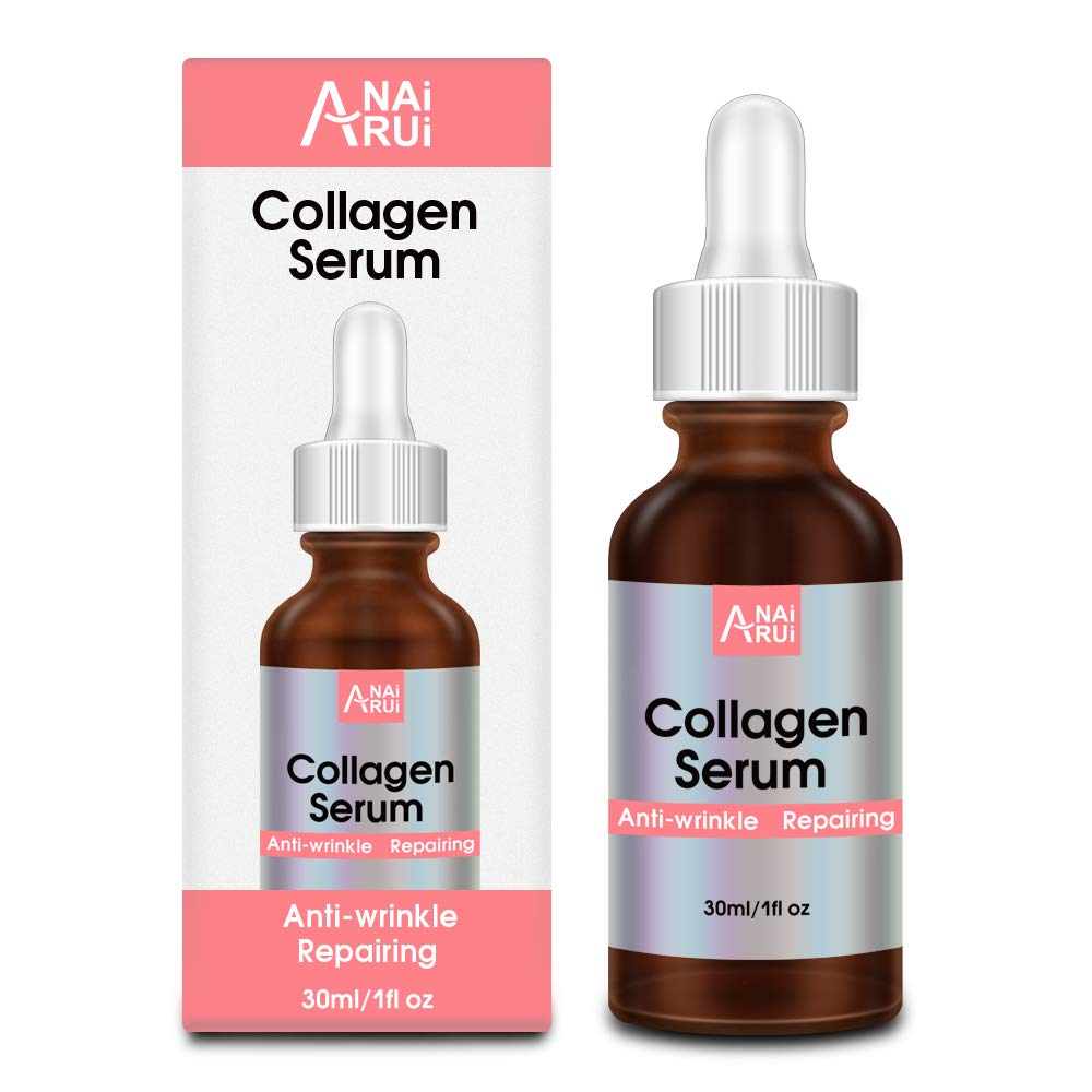 Collagen Serum with Hyaluronic Acid and Acetyl Hexapeptide-8, Face Plumping, Improve Skin Elasticity, Anti-Wrinkle Collagen Serum for Face & Neck 1 fl.oz