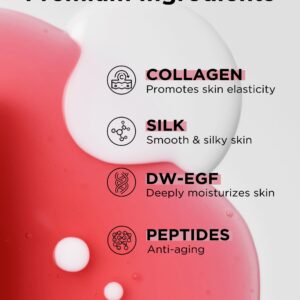 EASYDEW EGF 55% Collagen Silkream Ampoule- Korean Facial Serum for Firmness & Elasticity with Peptides, Amino Acids - Day & Night Anti Aging Silky Smooth Skincare, 1.86oz.