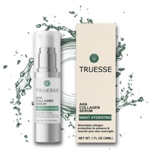 TRUESSE AHA Collagen Serum - Serum for Face - Collagen Peptide - Nighttime Moisturizer - Anti-Aging Serum - Overnight Facial Serum, 1 fl oz…