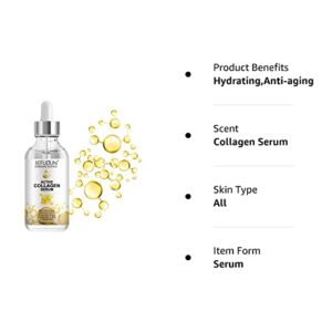 Active Collagen Serum - Natural & Organic Anti-Aging Collagen Serum for Face Improves Elasticity, Evens Skin Tone, Lifts, Firms & Smooths Skin - Collagen Facial Serum for All Skin - 1 oz