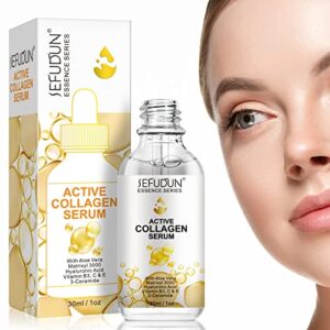 Active Collagen Serum - Natural & Organic Anti-Aging Collagen Serum for Face Improves Elasticity, Evens Skin Tone, Lifts, Firms & Smooths Skin - Collagen Facial Serum for All Skin - 1 oz