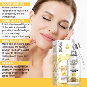 Active Collagen Serum - Natural & Organic Anti-Aging Collagen Serum for Face Improves Elasticity, Evens Skin Tone, Lifts, Firms & Smooths Skin - Collagen Facial Serum for All Skin - 1 oz