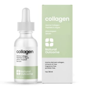 Collagen Serum For Face by Natural Outcome Skin Care - Ultra Impact Marine Collagen Peptides Serum for Face - Facial Moisturizer Anti Aging Serum Gel for Firming, Lifting and Reducing Wrinkles, 1 oz