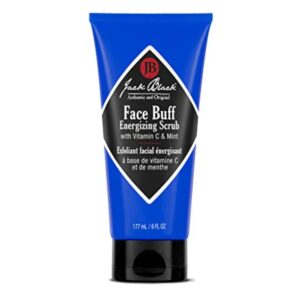 jack black face buff energizing scrub, 6 fl oz – vitamin c & mint – deep cleaning pre-shave cleanser, men’s facial scrub, remove oil, dirt & dead skin, men’s cleanser, hydrating skincare