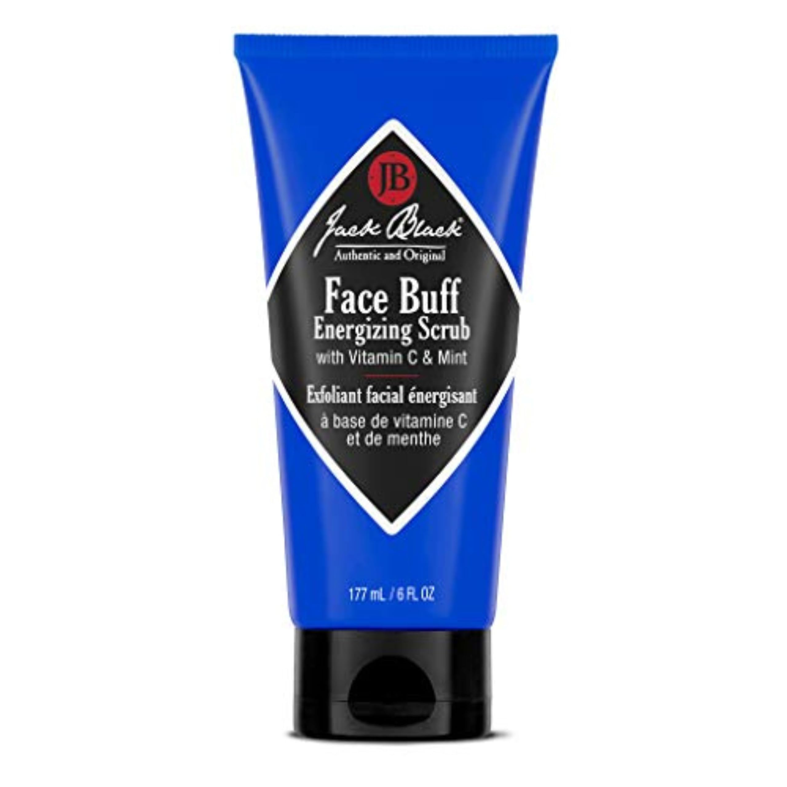 Jack Black Face Buff Energizing Scrub, 6 Fl Oz – Vitamin C & Mint – Deep Cleaning Pre-Shave Cleanser, Men’s Facial Scrub, Remove Oil, Dirt & Dead Skin, Men’s Cleanser, Hydrating Skincare