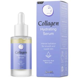 sanar naturals collagen hydrating serum with hyaluronic acid - reduce wrinkles, face moisturizer skin care for women 1 fl oz