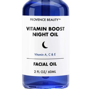 vitamin boost night facial serum - vitamin a, c and e for anti-aging, wrinkle & fine line reduction, brightening, damage repairing solution - 2 fl oz