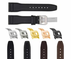 ewatchparts 20-21-22-23mm leather watch band strap compatible with iwc pilot portuguese top gun + clasp