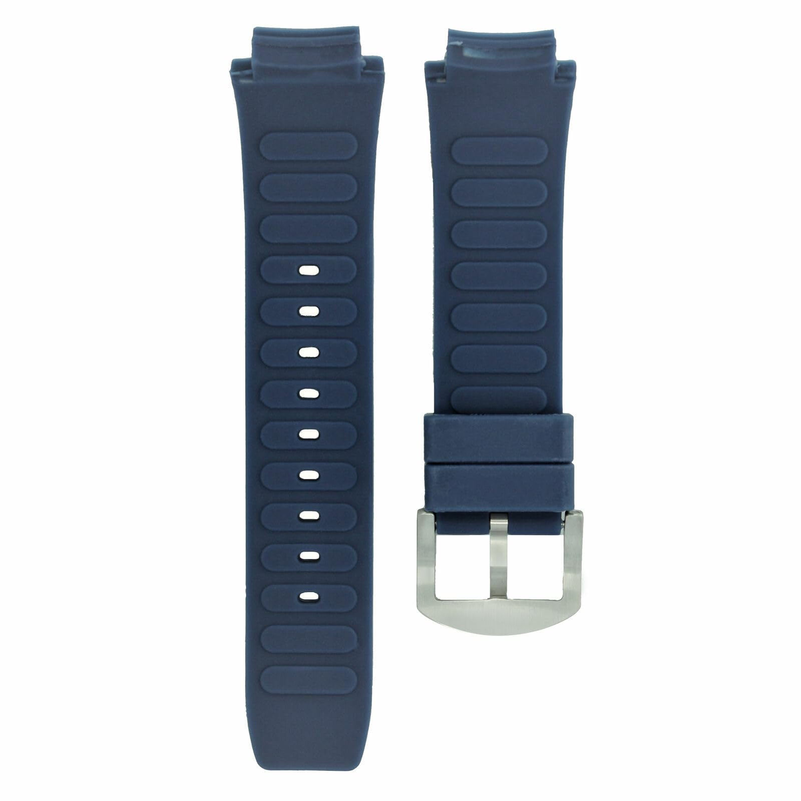 Ewatchparts SILICONE RUBBER BAND STRAP COMPATIBLE WITH IWC 35380 353804 DUAL CROWN AQUATIMER BLUE