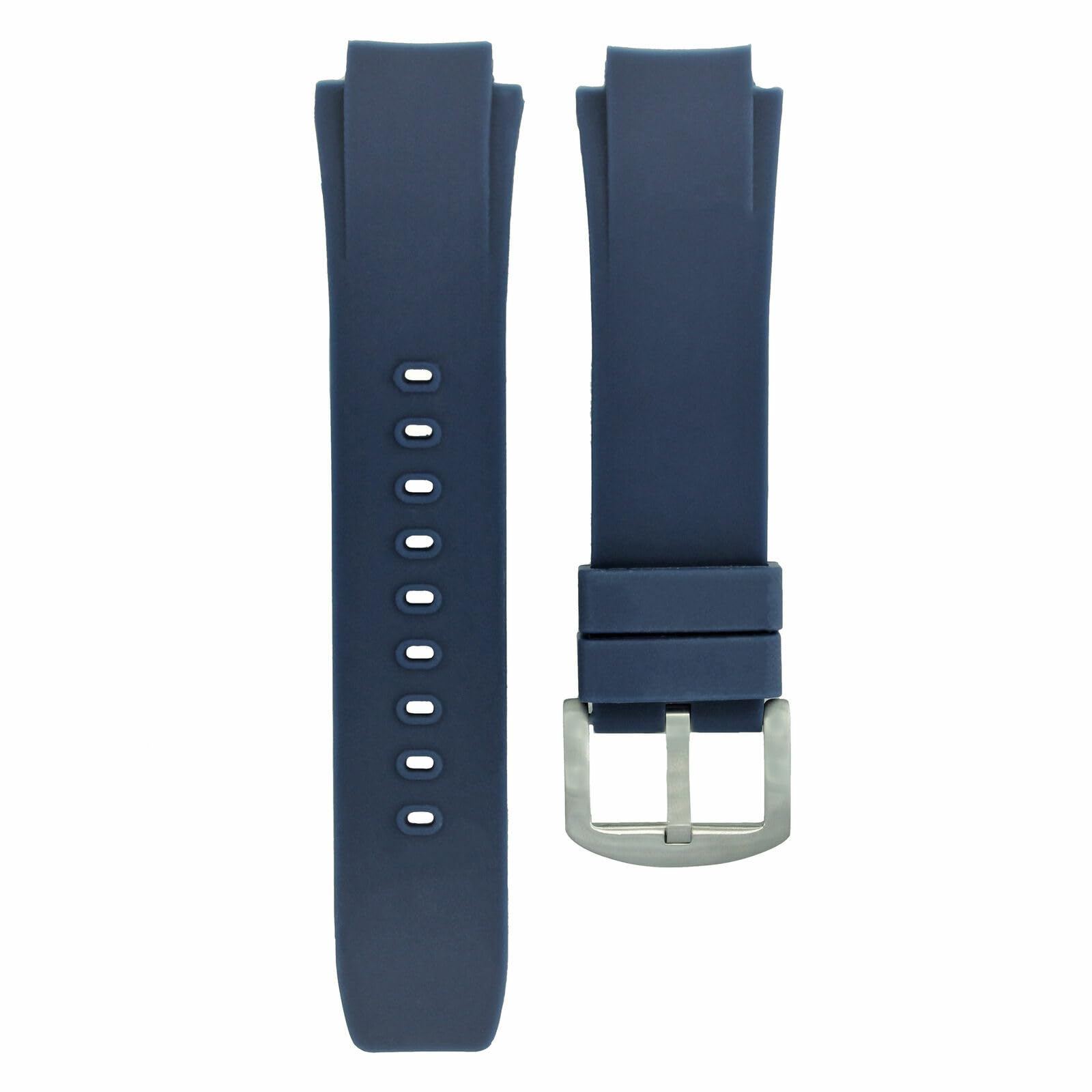 Ewatchparts SILICONE RUBBER BAND STRAP COMPATIBLE WITH IWC 35380 353804 DUAL CROWN AQUATIMER BLUE