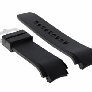 Ewatchparts 26MM SILICONE RUBBER BAND STRAP COMPATIBLE WITH IWC 3538 DUAL CROWN AQUATIMER AUTOMATIC