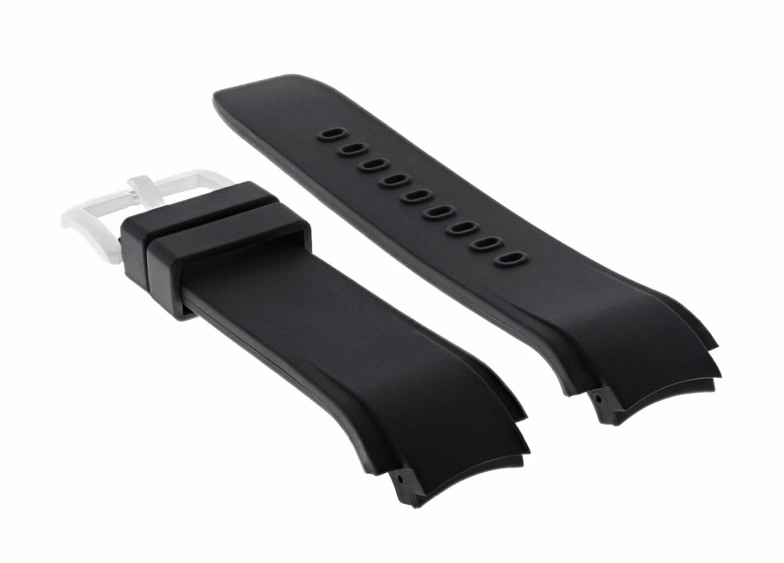 Ewatchparts 26MM SILICONE RUBBER BAND STRAP COMPATIBLE WITH IWC 3538 DUAL CROWN AQUATIMER AUTOMATIC