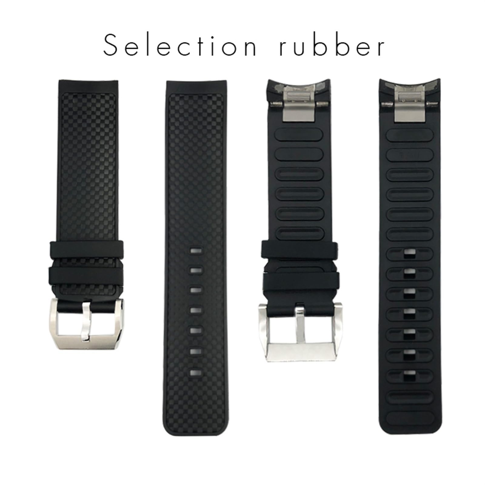 HAODEE 22mm Fluorine Rubber Watch Strap Soft Black Blue Watch Bands for IWC AQUATIMER FAMILY for Men Bracelet (Color : Preto, Size : 22mm)