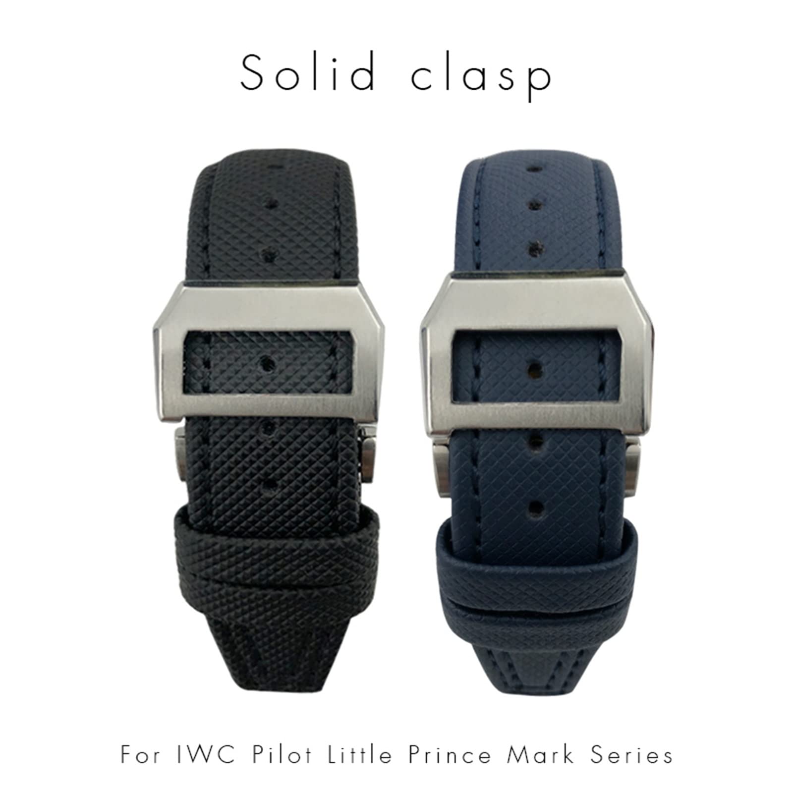 MAALYA 20mm 21mm 22mm Nylon Calfskin Watchband Fit for IWC Big Pilot IW377714 Mark18 SPITFIRE Nylon Real Leather Strap (Color : Black Black line 1, Size : 21mm)